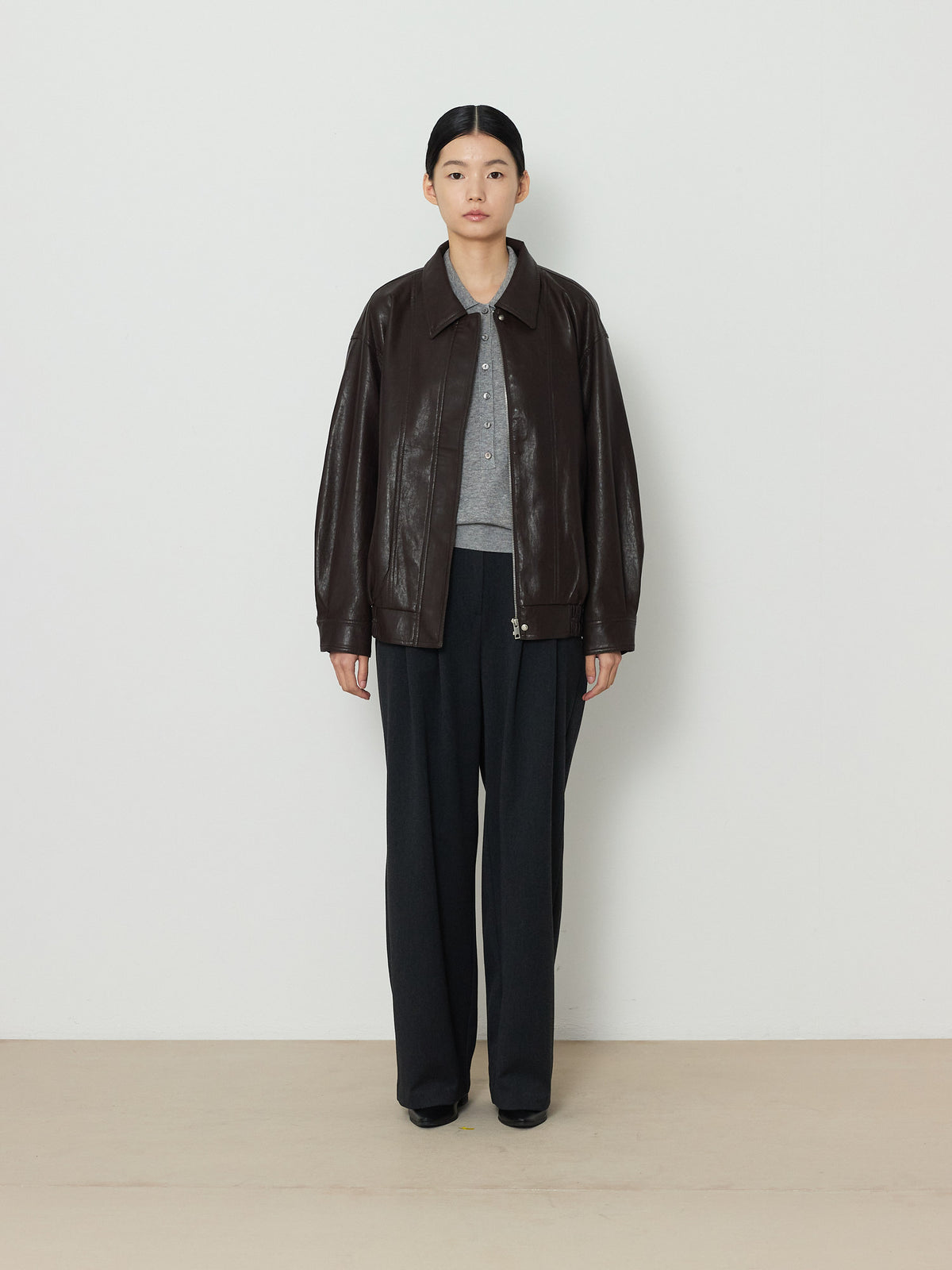 ECO LEATHER BLOUSON [BROWN] 1